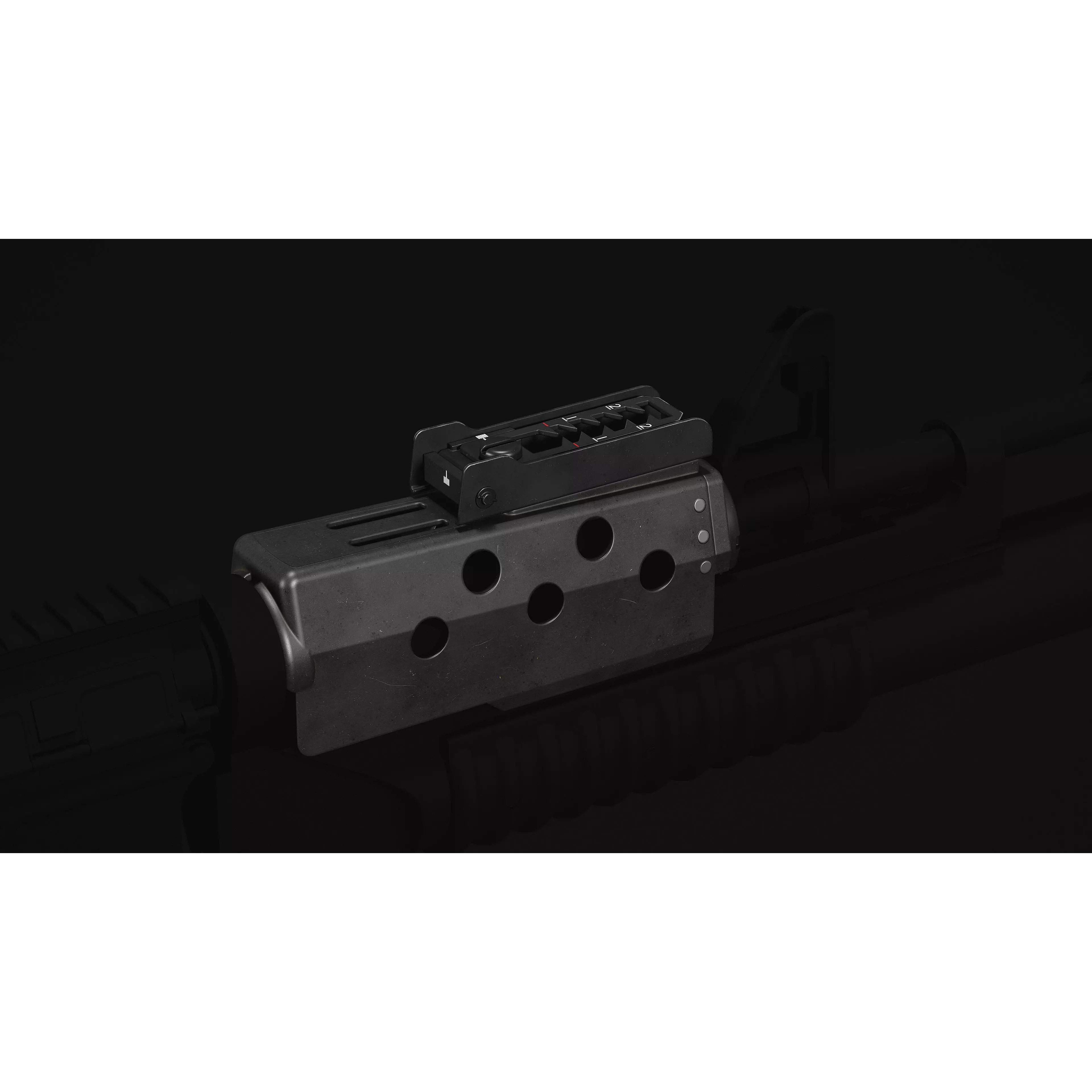 M16 - M203 Grenade Launcher - Low-Poly Game-Ready 3D Model - View 21