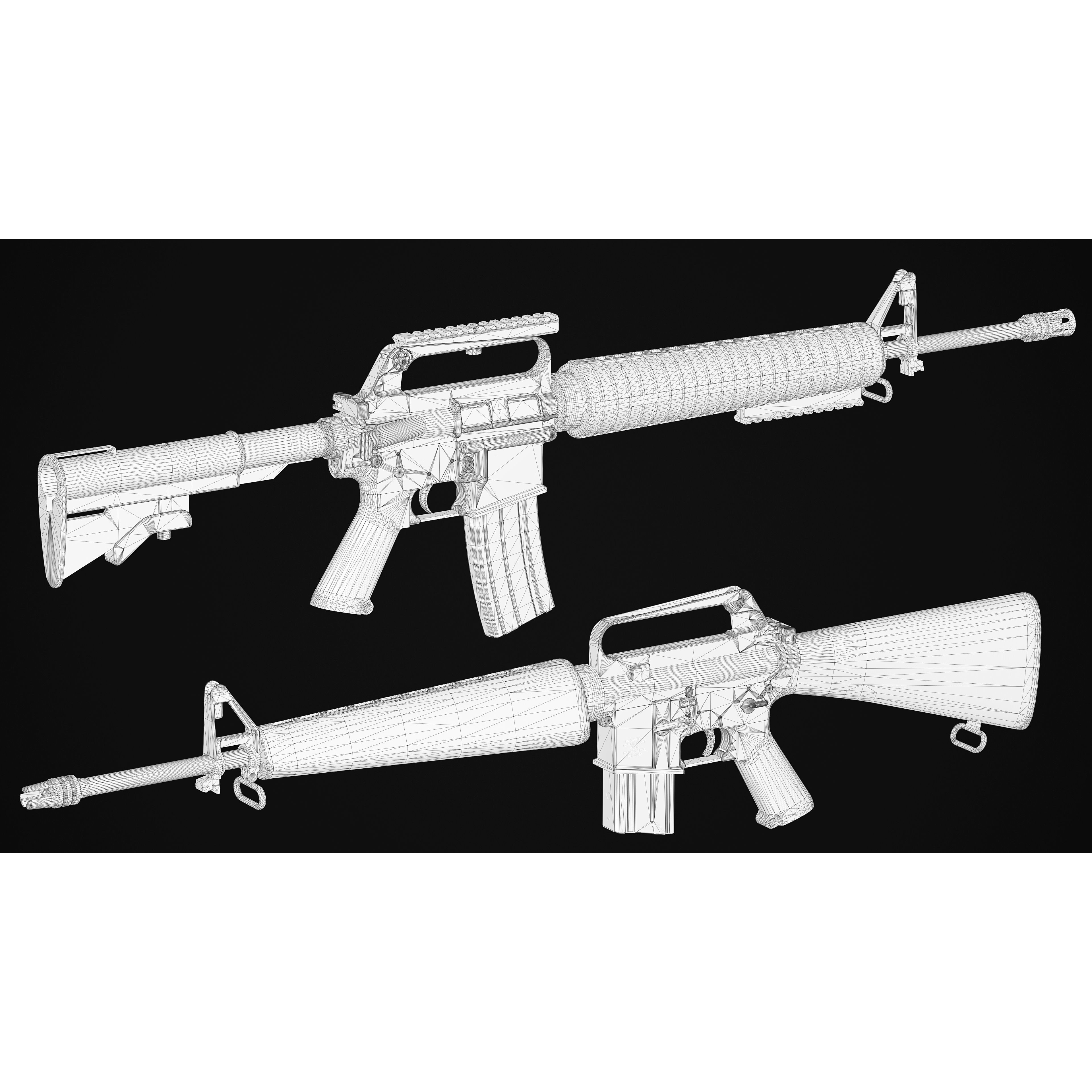 M16 - M203 Grenade Launcher - Low-Poly Game-Ready 3D Model - View 29