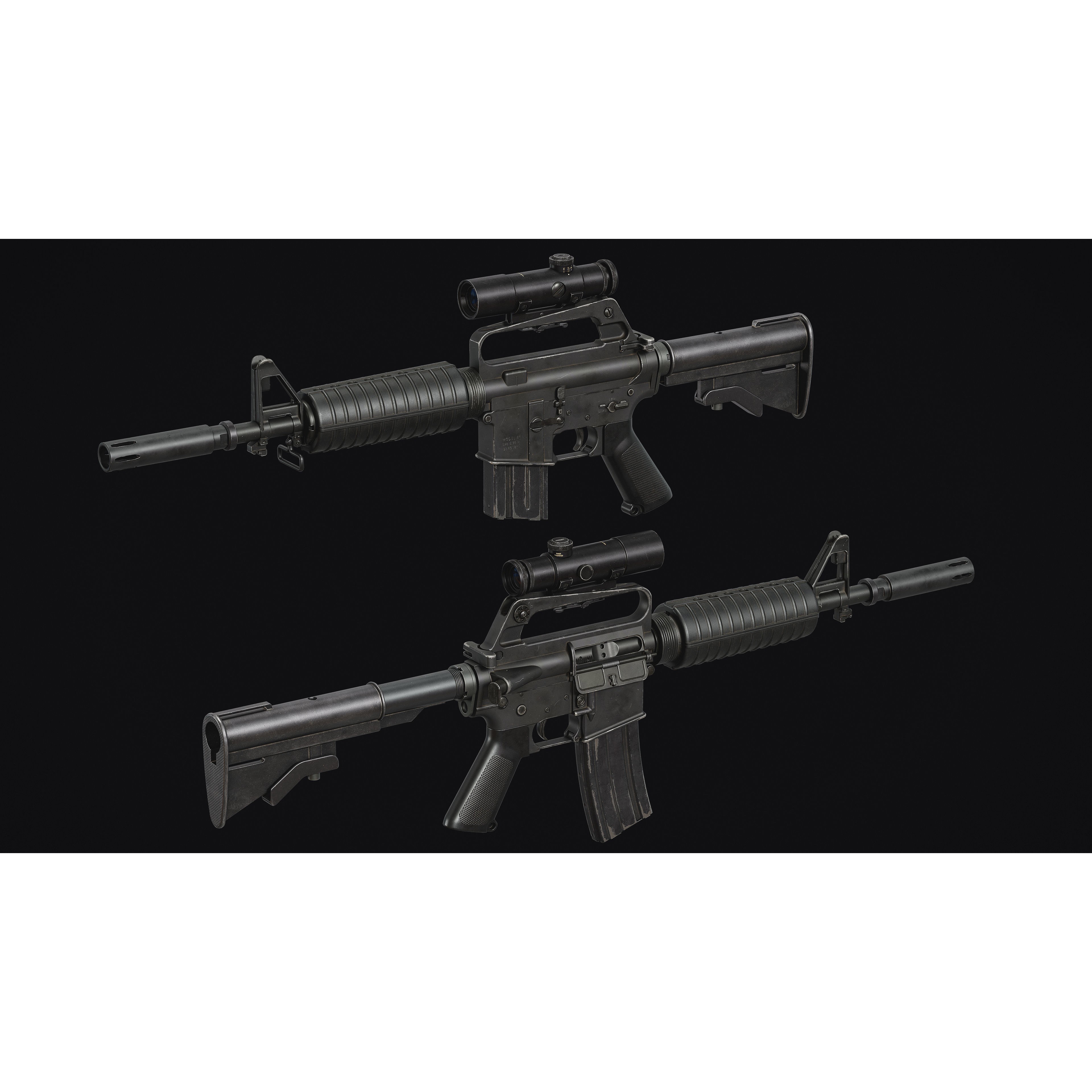 M16 - M203 Grenade Launcher - Low-Poly Game-Ready 3D Model - View 5