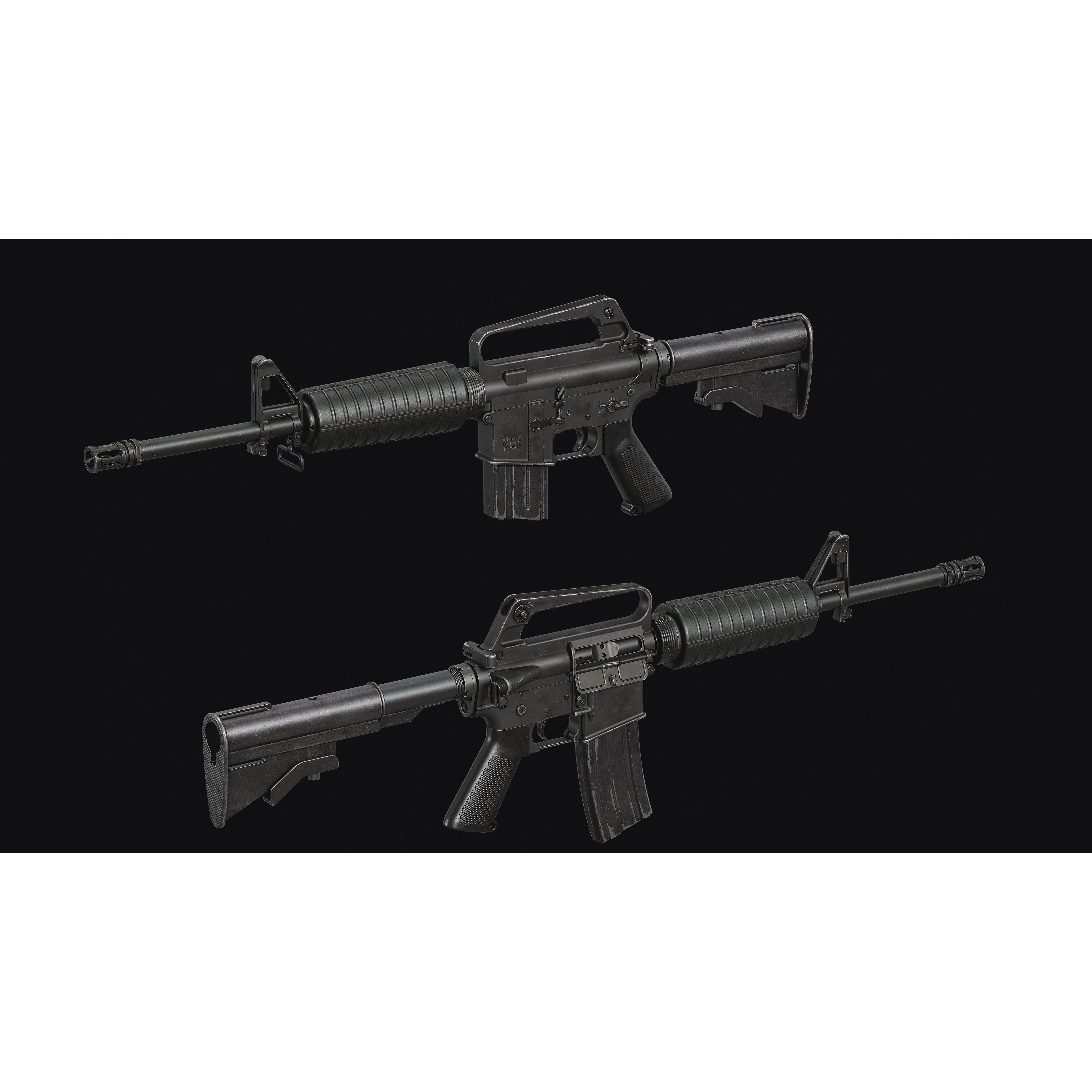 M16 - M203 Grenade Launcher - Low-Poly Game-Ready 3D Model - View 6