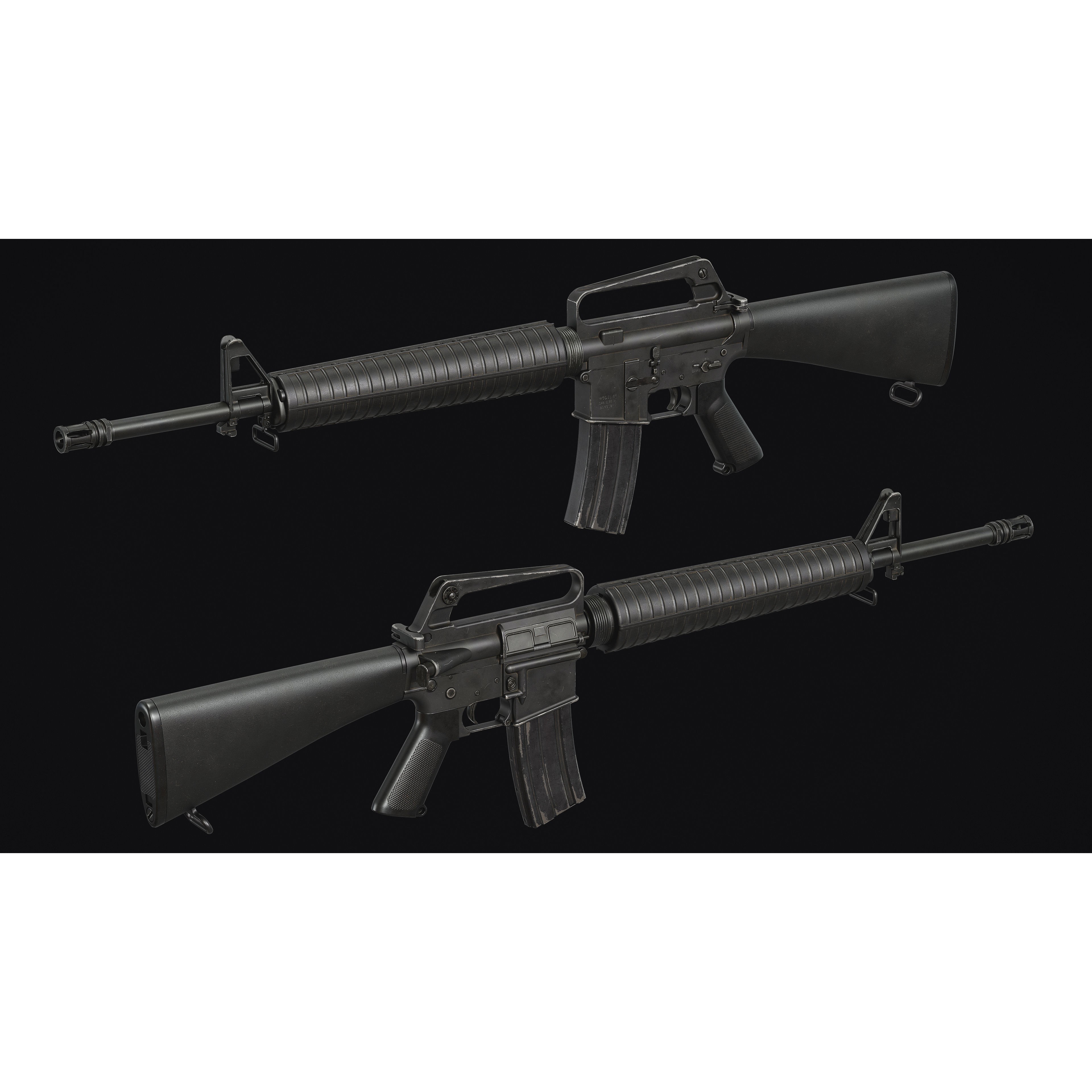 M16 - M203 Grenade Launcher - Low-Poly Game-Ready 3D Model - View 9