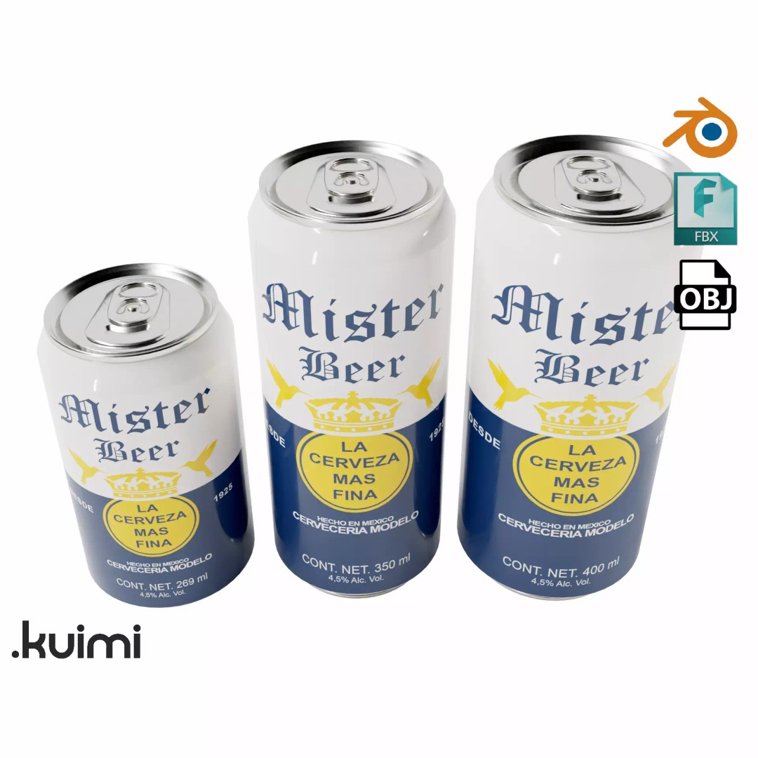 Mister Beer Can 3D Model – PBR Pack, Blender, FBX, OBJ - View 2