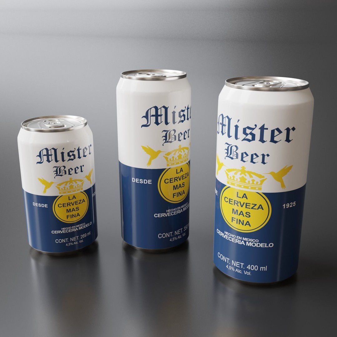 Mister Beer Can 3D Model – PBR Pack, Blender, FBX, OBJ - View 3