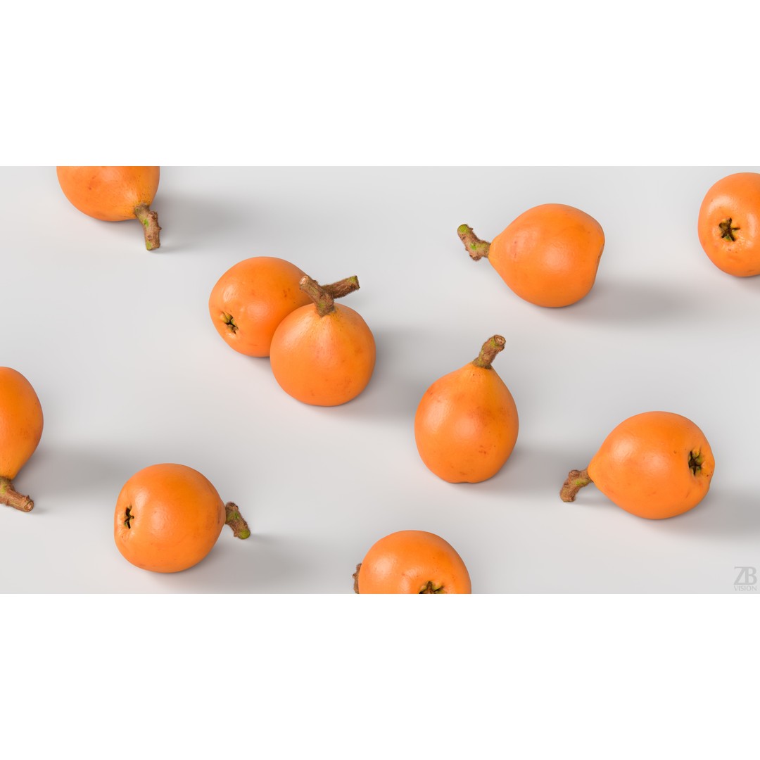 Loquat 3D Model – High Poly Photogrammetry Fruit Asset, FBX, OBJ - View 4
