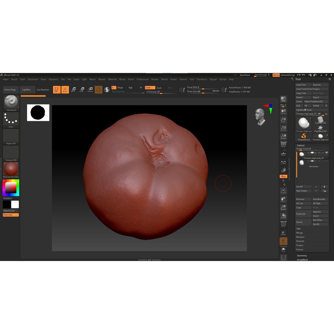 Tomato 3D Model – High Poly Photorealistic Asset for Rendering