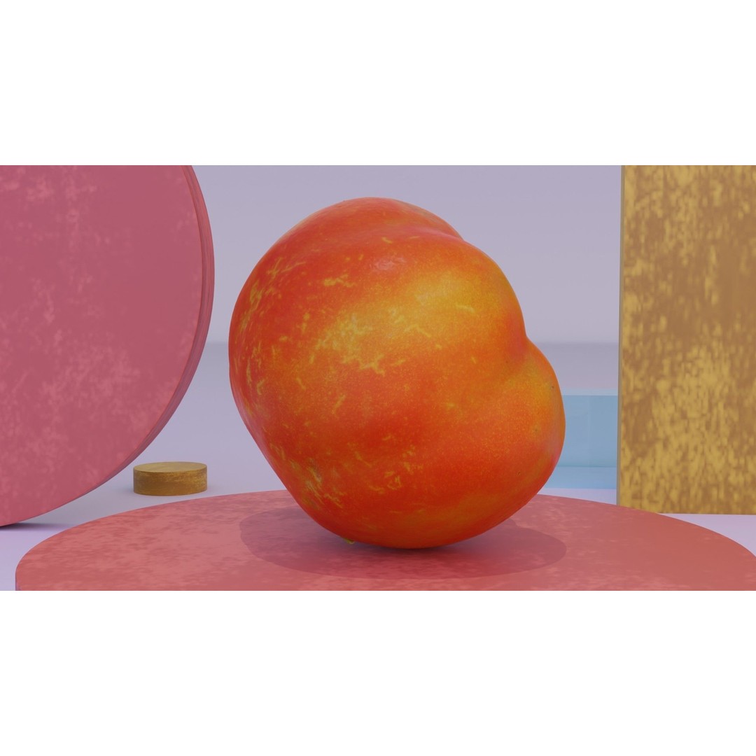 Tomato 3D Model – High Poly Photorealistic Asset for Rendering - View 6