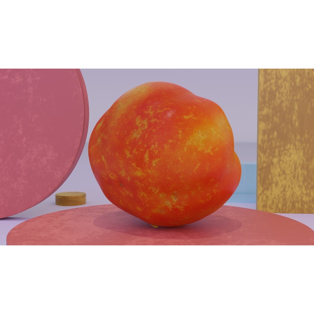 Tomato 3D Model – High Poly Photorealistic Asset for Rendering - View 7