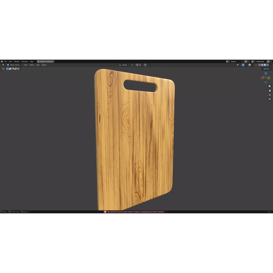 Chopping Board 3D Model – Low Poly PBR Kitchen Asset, FBX/OBJ - View 10