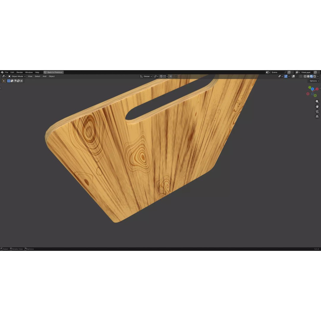 Chopping Board 3D Model – Low Poly PBR Kitchen Asset, FBX/OBJ - View 13