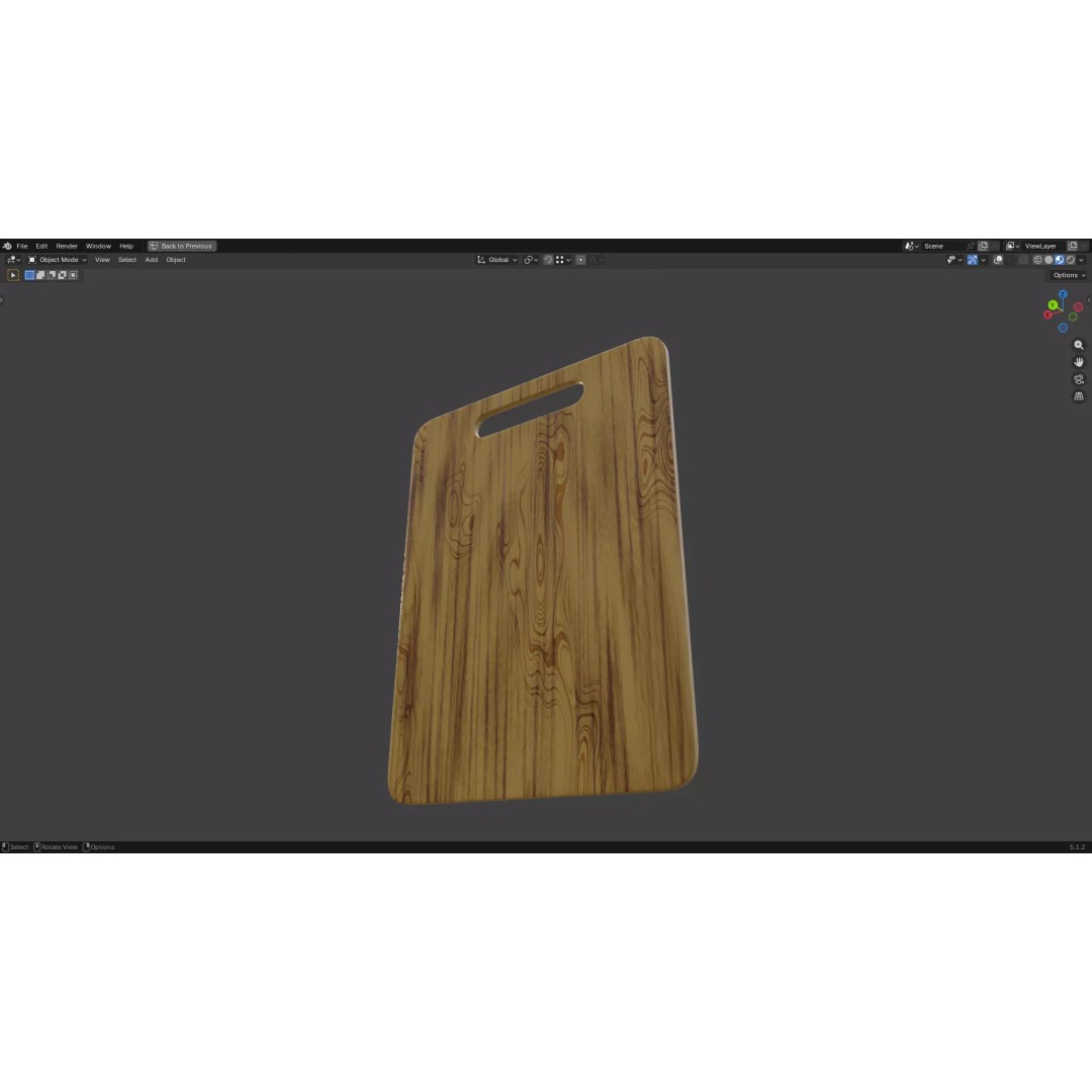 Chopping Board 3D Model – Low Poly PBR Kitchen Asset, FBX/OBJ - View 16