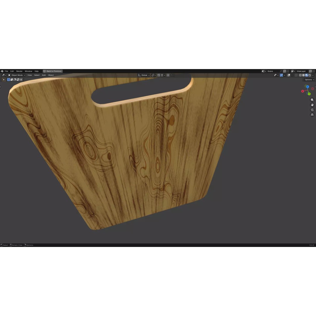 Chopping Board 3D Model – Low Poly PBR Kitchen Asset, FBX/OBJ - View 19