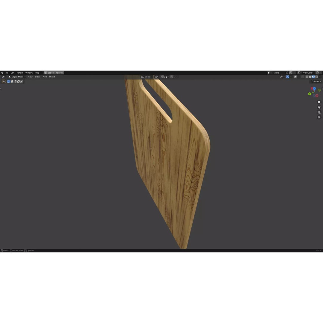 Chopping Board 3D Model – Low Poly PBR Kitchen Asset, FBX/OBJ - View 20