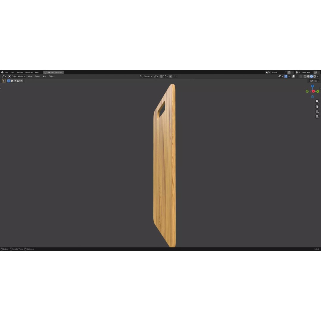 Chopping Board 3D Model – Low Poly PBR Kitchen Asset, FBX/OBJ - View 23
