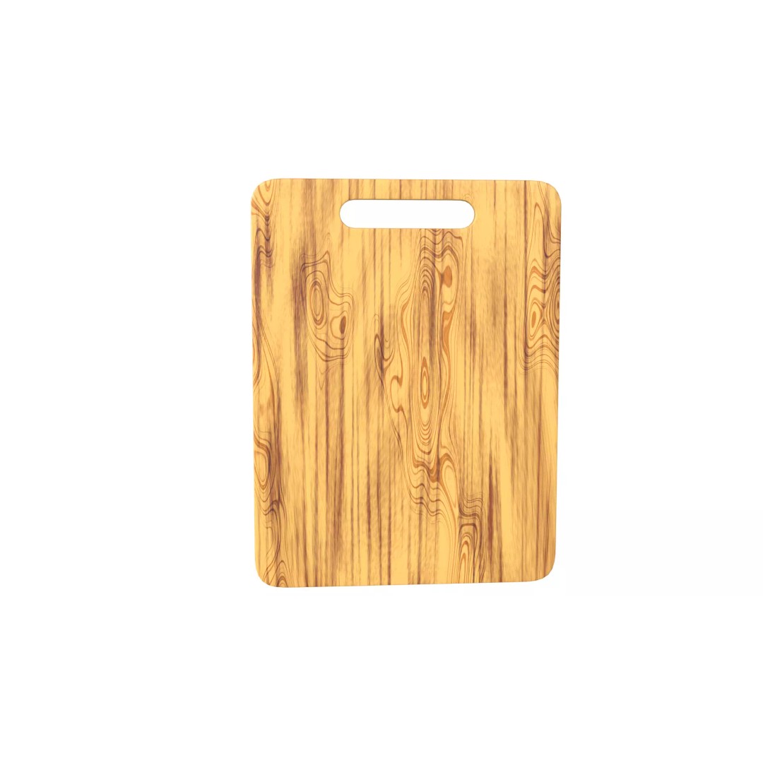Chopping Board 3D Model – Low Poly PBR Kitchen Asset, FBX/OBJ - View 7