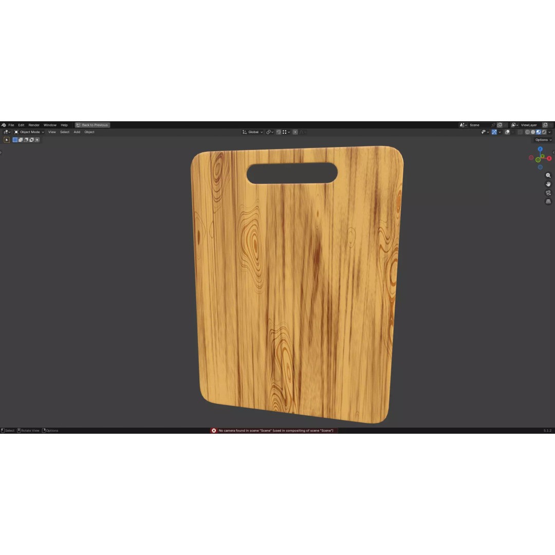 Chopping Board 3D Model – Low Poly PBR Kitchen Asset, FBX/OBJ - View 9