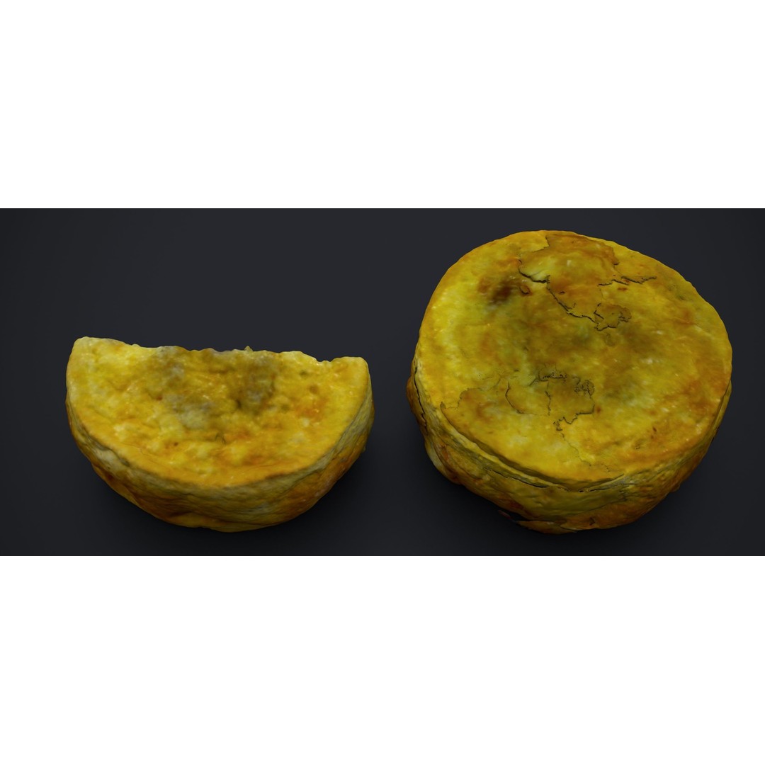 Egg Omelette Quiche 3D Model – Realistic Food Asset, FBX & OBJ - View 11