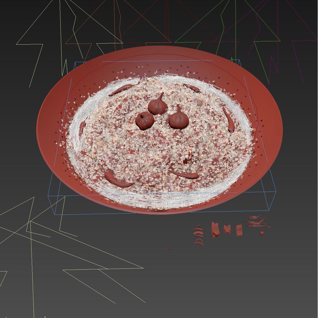 Uzbek Pilaf 3D Model – High Poly Food Asset, FBX & OBJ Formats - View 13