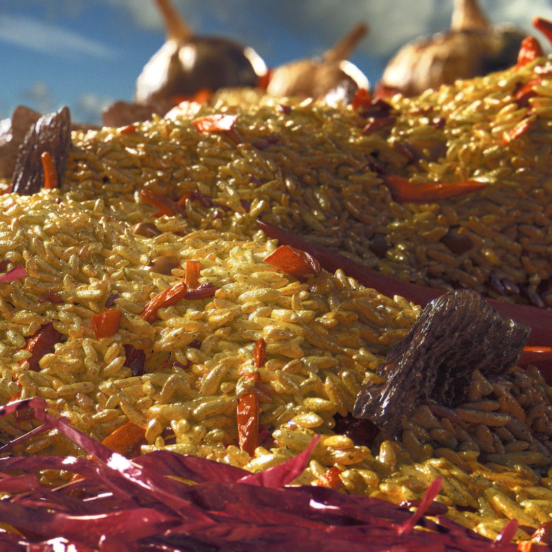 Uzbek Pilaf 3D Model – High Poly Food Asset, FBX & OBJ Formats - View 5
