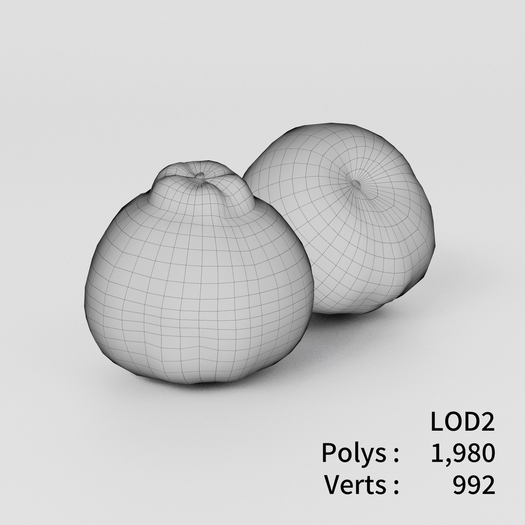 Orange 3D Model Bundle – Low Poly Game Asset, FBX & PBR Textures - View 11