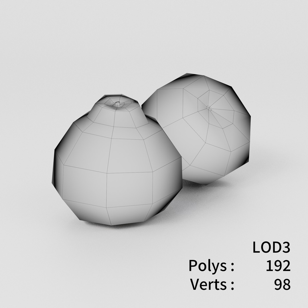 Orange 3D Model Bundle – Low Poly Game Asset, FBX & PBR Textures - View 12