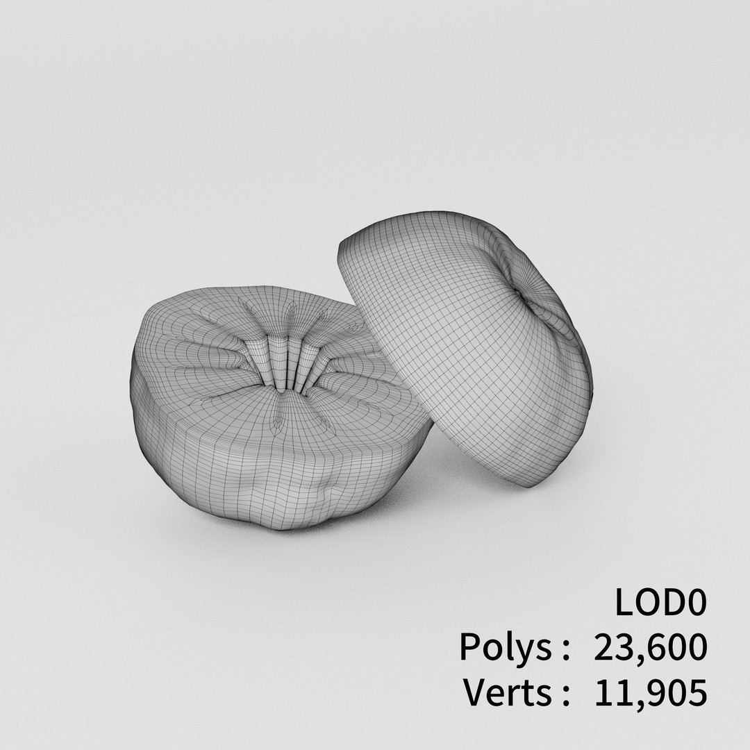 Orange 3D Model Bundle – Low Poly Game Asset, FBX & PBR Textures - View 13