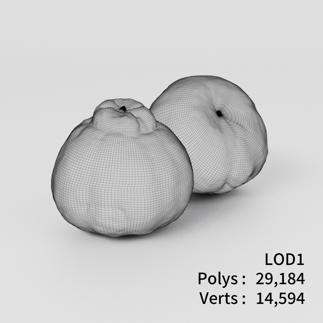 Orange 3D Model Bundle – Low Poly Game Asset, FBX & PBR Textures - View 9