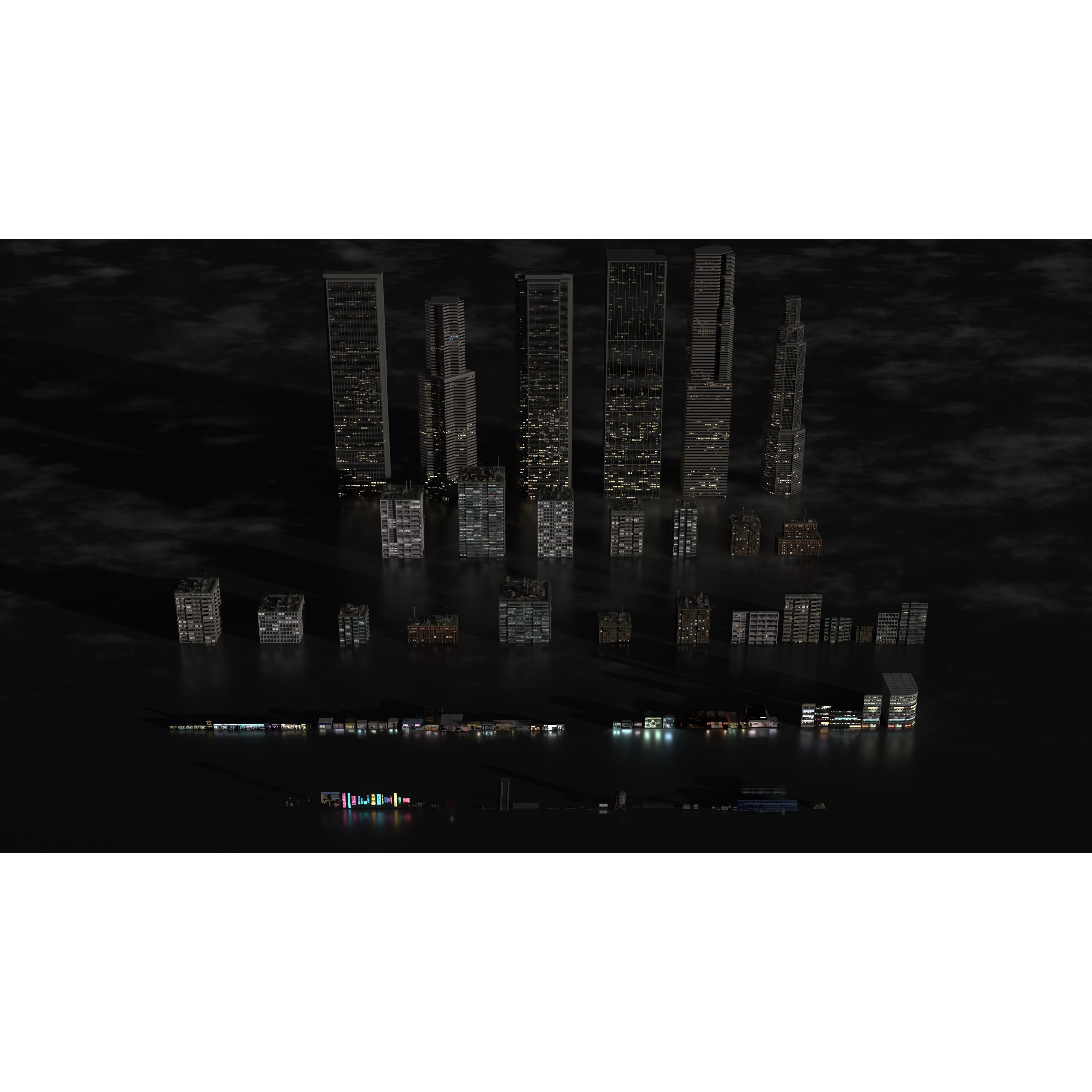 High Detailed Modern City Model Pack - Game-Ready 3D Model - View 3