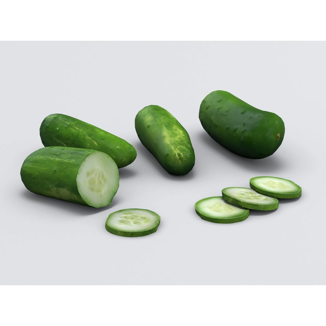 Cucumber 3D Model – Low Poly Game-Ready Asset, FBX & OBJ - View 10