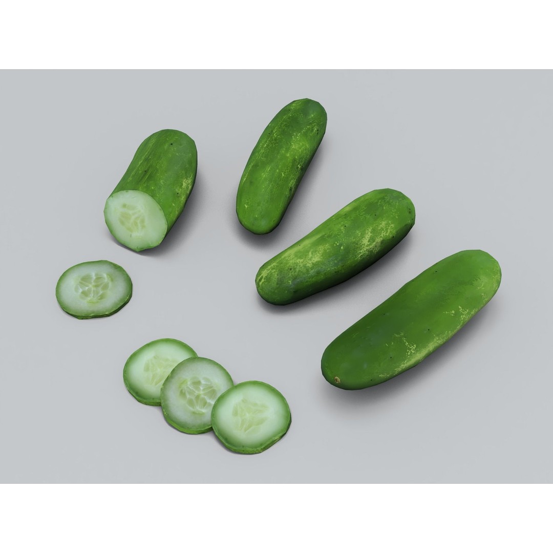 Cucumber 3D Model – Low Poly Game-Ready Asset, FBX & OBJ - View 11