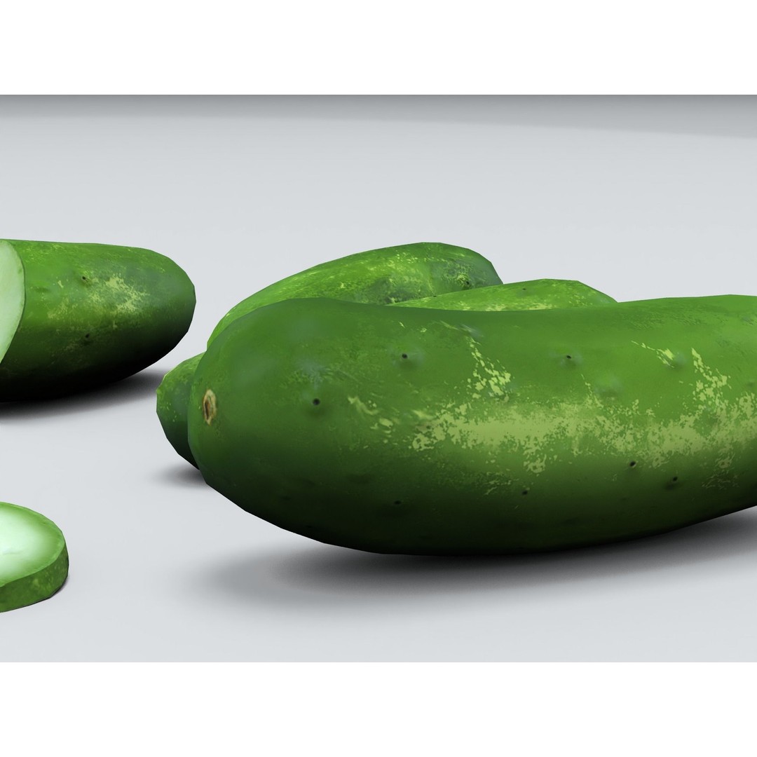 Cucumber 3D Model – Low Poly Game-Ready Asset, FBX & OBJ - View 12