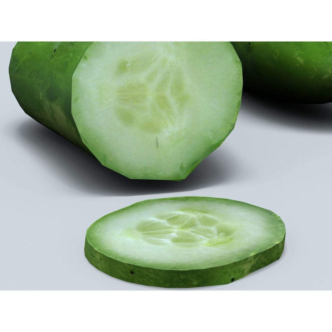 Cucumber 3D Model – Low Poly Game-Ready Asset, FBX & OBJ - View 13