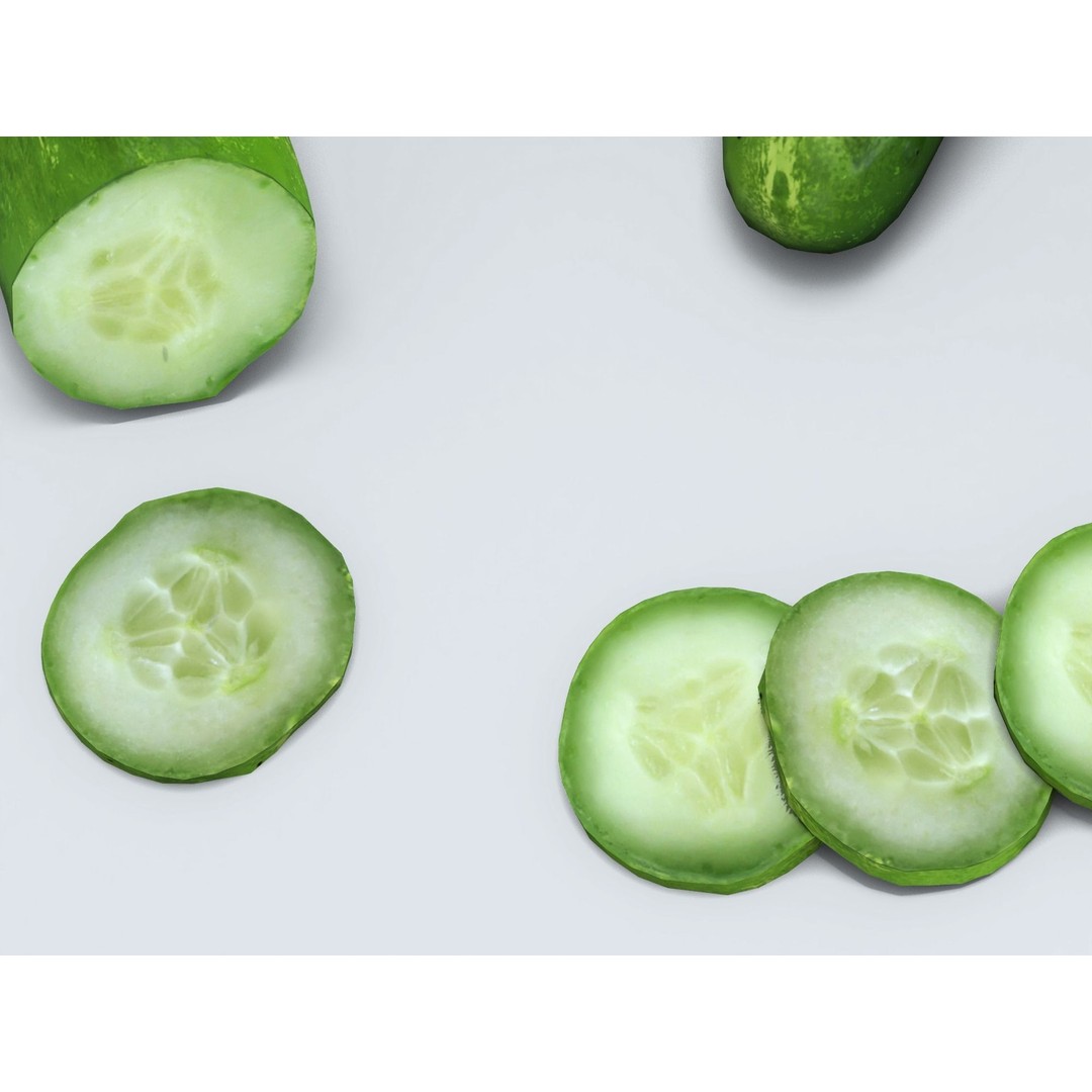 Cucumber 3D Model – Low Poly Game-Ready Asset, FBX & OBJ - View 14