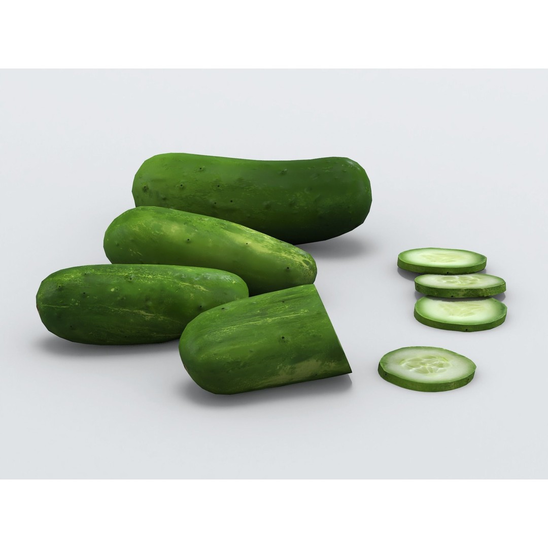 Cucumber 3D Model – Low Poly Game-Ready Asset, FBX & OBJ - View 9