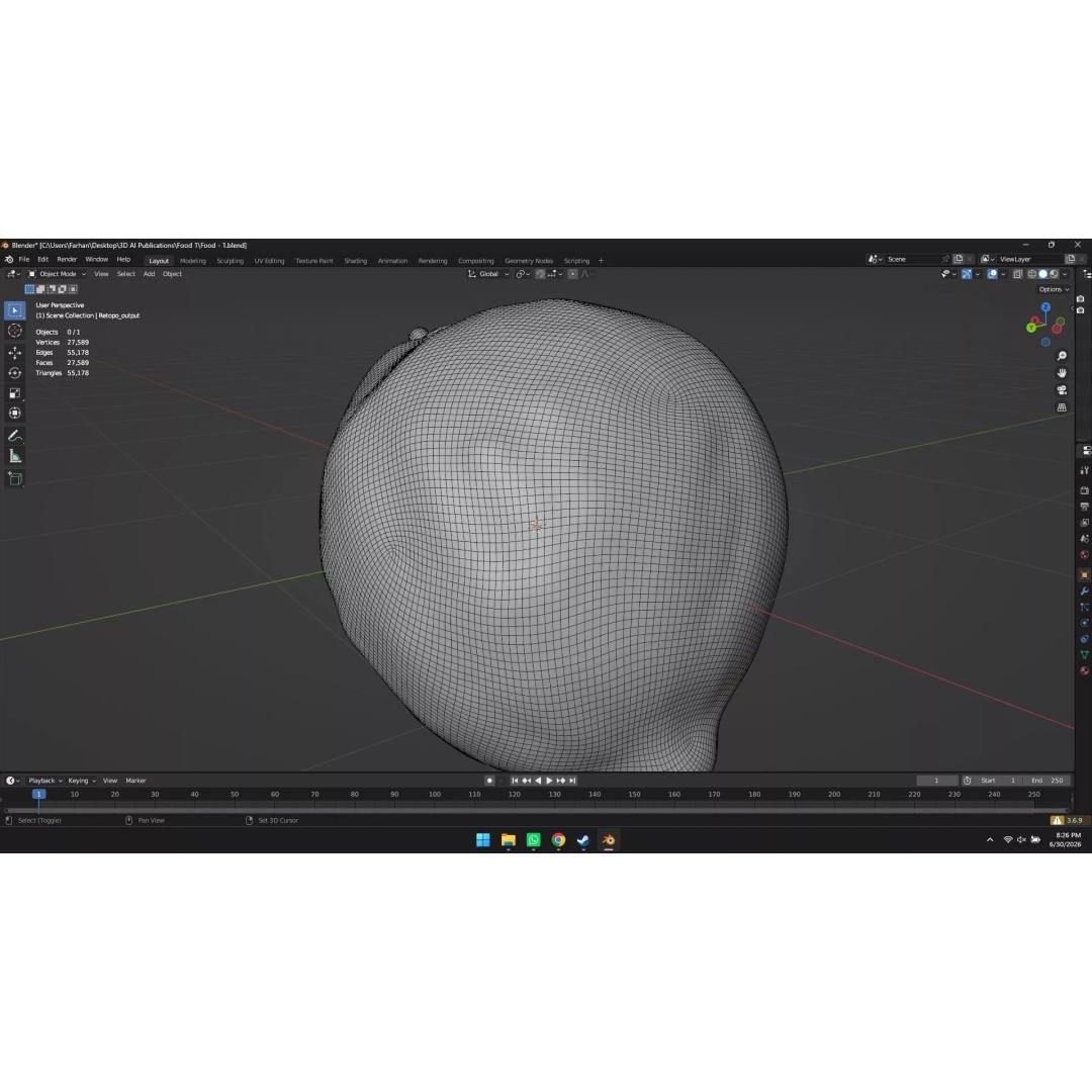 Lemon 3D Model – High Poly Stylized Fruit Asset, Blender, FBX, OBJ - View 10