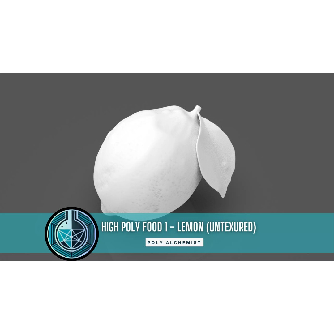 Lemon 3D Model – High Poly Stylized Fruit Asset, Blender, FBX, OBJ - View 2