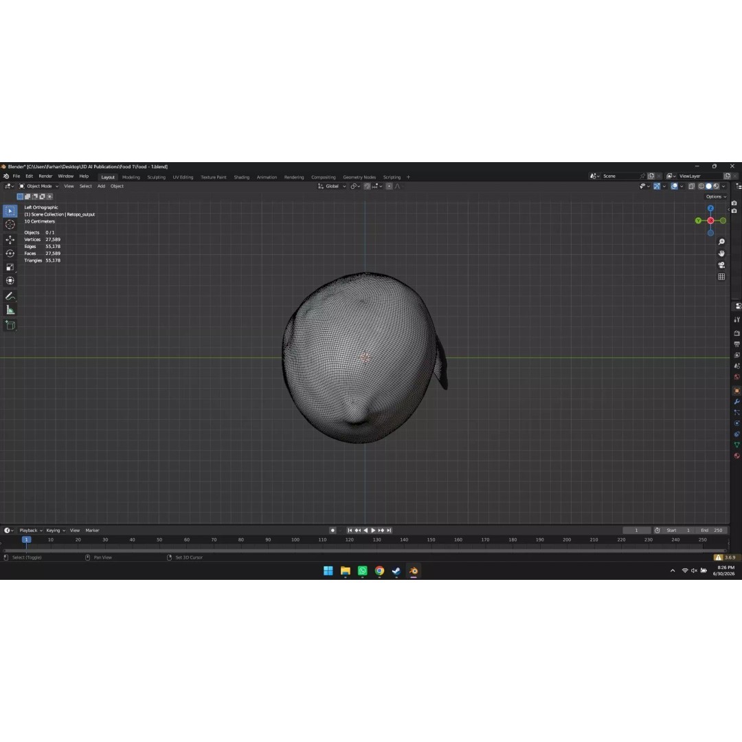 Lemon 3D Model – High Poly Stylized Fruit Asset, Blender, FBX, OBJ - View 29