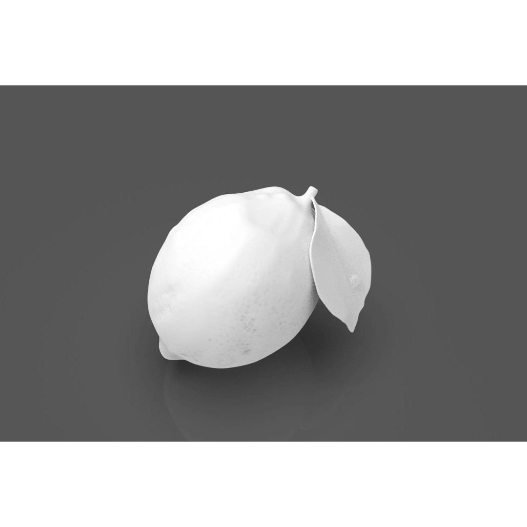 Lemon 3D Model – High Poly Stylized Fruit Asset, Blender, FBX, OBJ - View 3