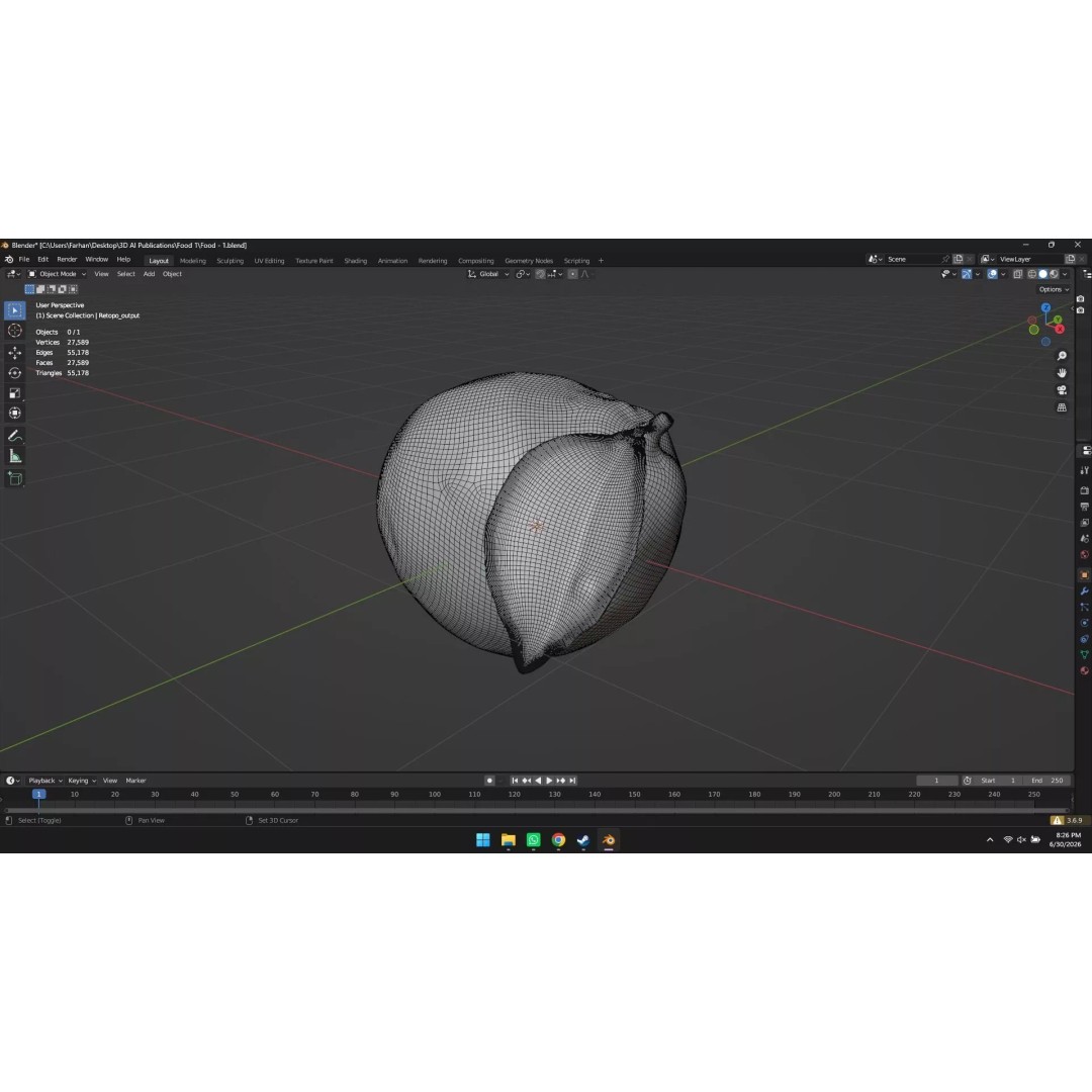 Lemon 3D Model – High Poly Stylized Fruit Asset, Blender, FBX, OBJ - View 31