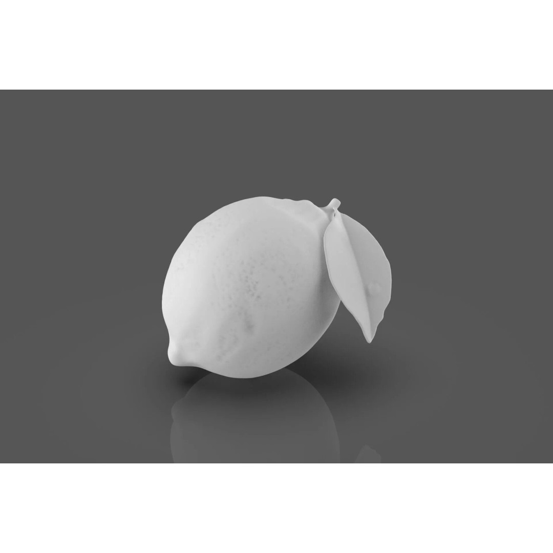 Lemon 3D Model – High Poly Stylized Fruit Asset, Blender, FBX, OBJ - View 6
