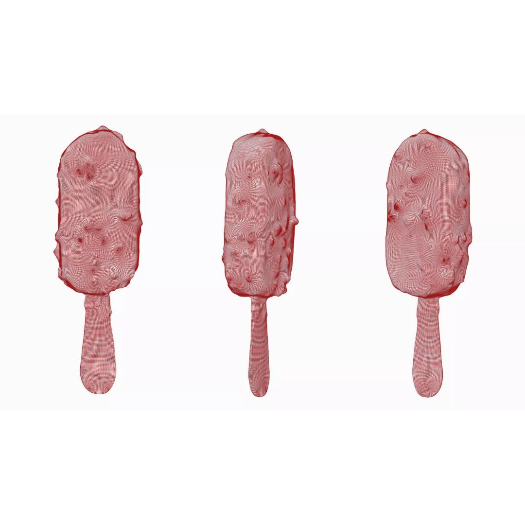 Chocolate Almond Ice Cream Stick 3D Model – Low Poly PBR Game Asset, FBX - View 13