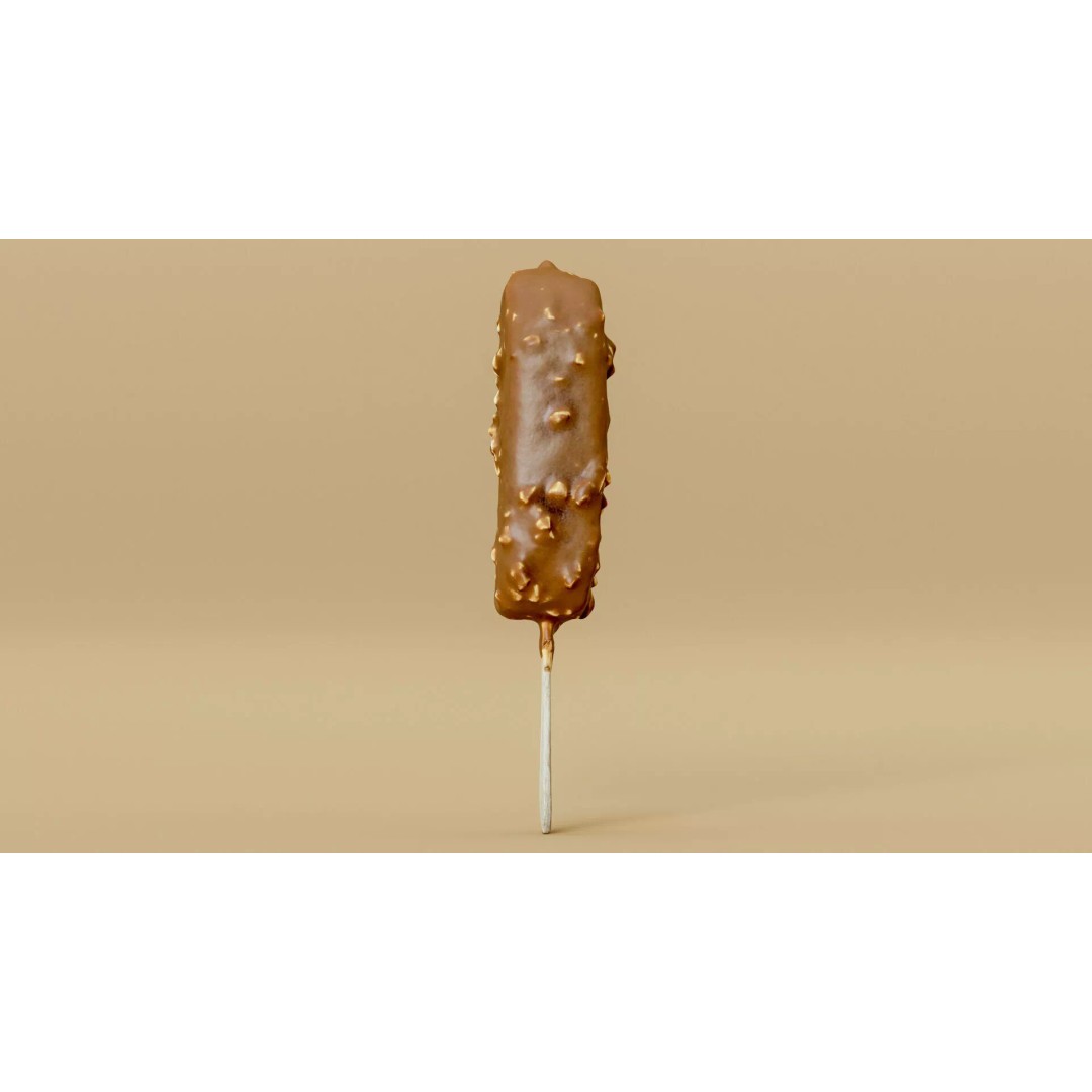 Chocolate Almond Ice Cream Stick 3D Model – Low Poly PBR Game Asset, FBX - View 16