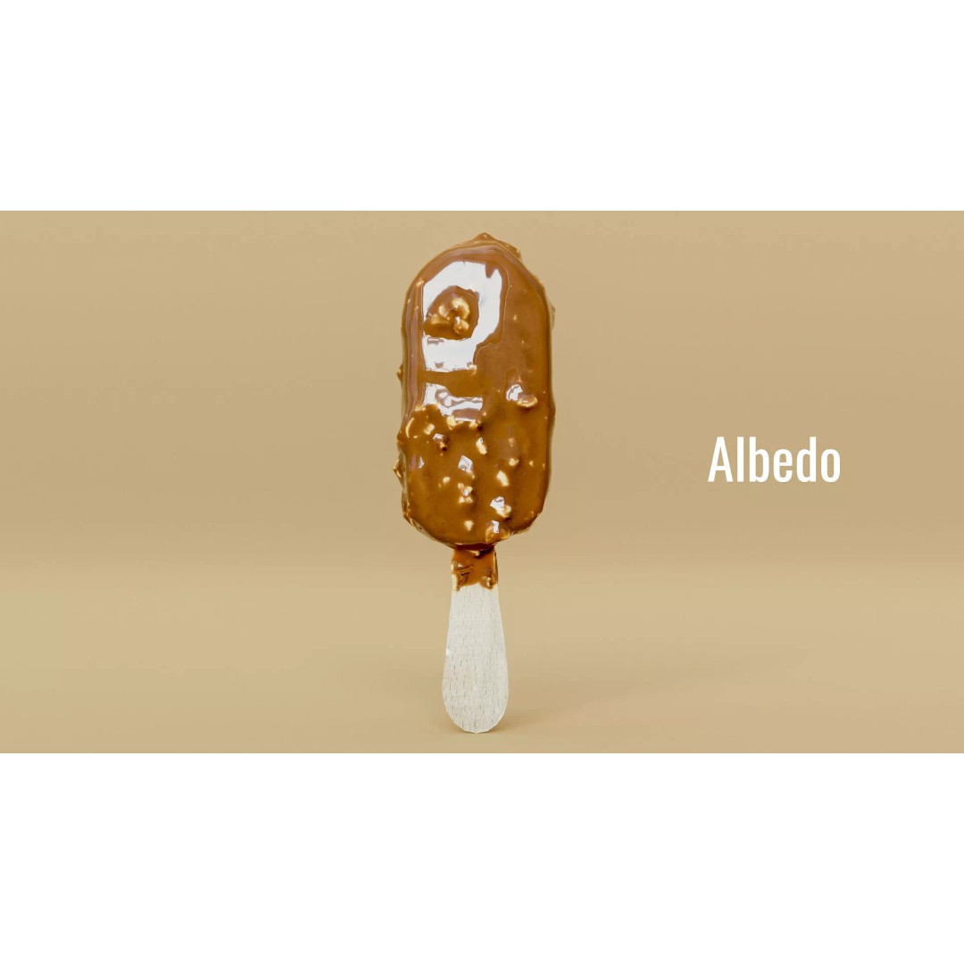 Chocolate Almond Ice Cream Stick 3D Model – Low Poly PBR Game Asset, FBX - View 5