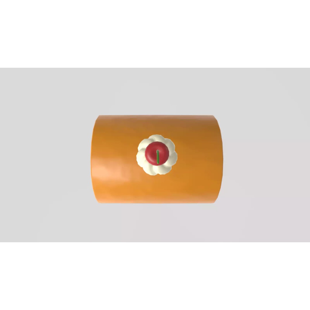 Stylized Swiss Roll 3D Model – Low Poly Dessert Asset, FBX - View 10