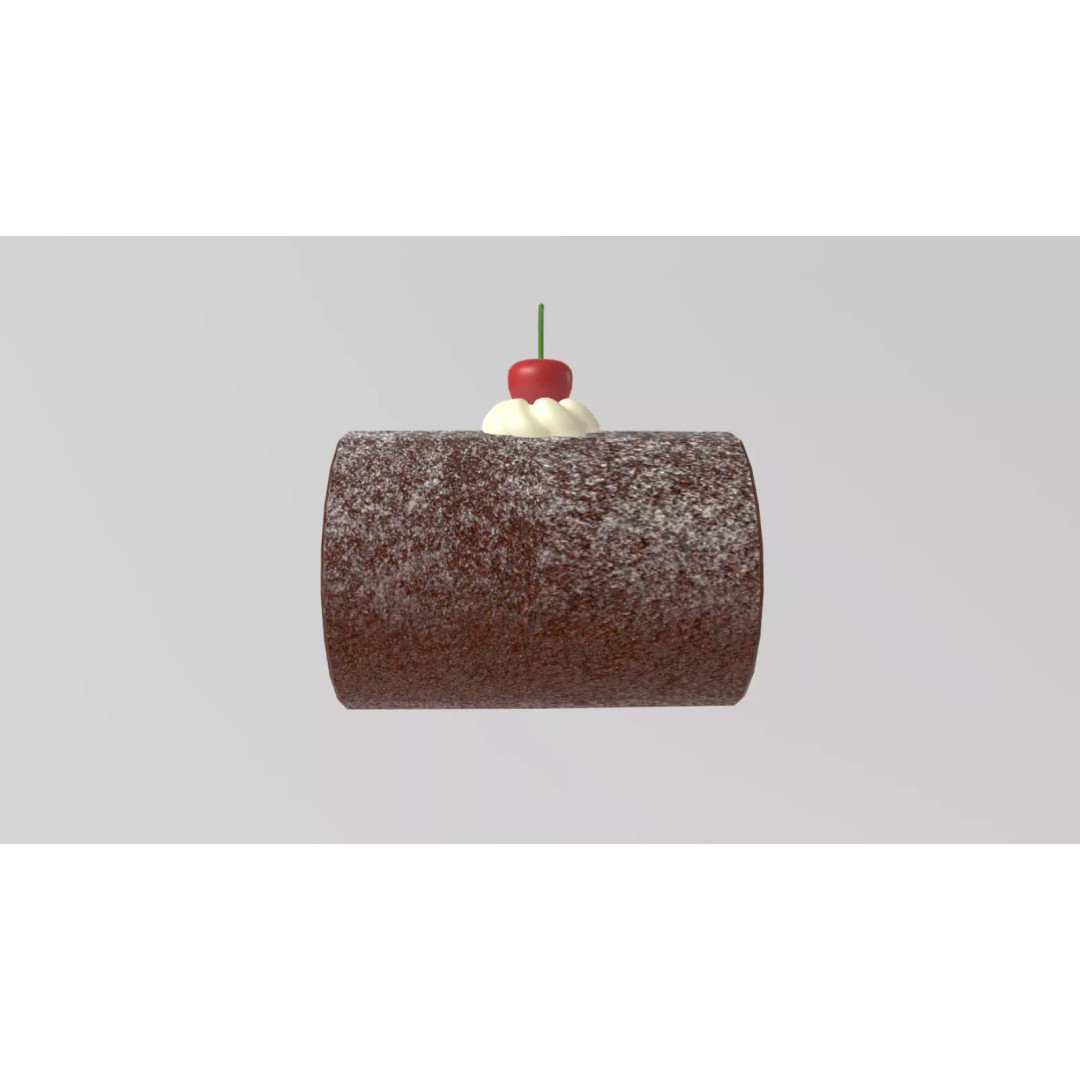Stylized Swiss Roll 3D Model – Low Poly Dessert Asset, FBX - View 14