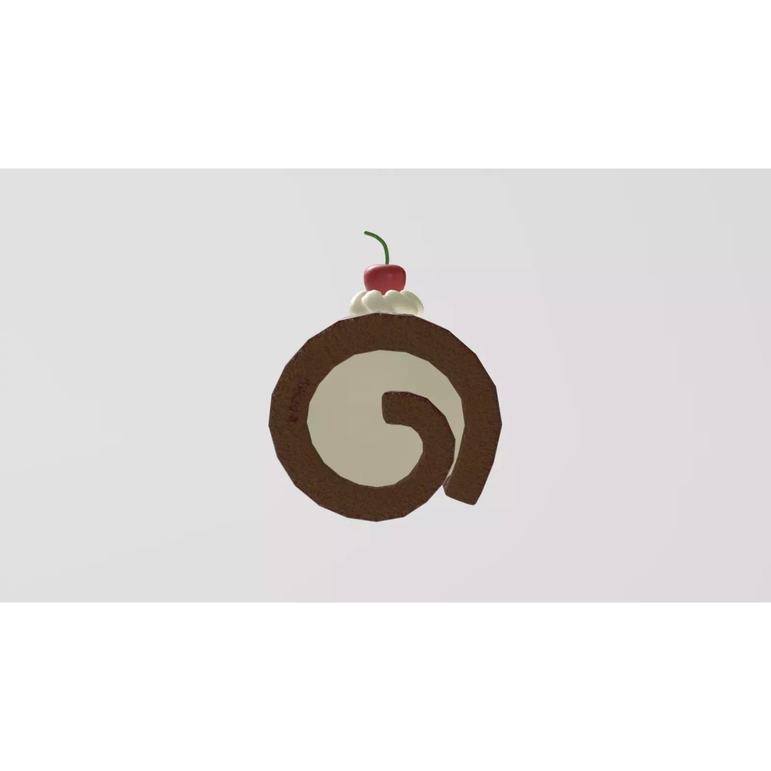 Stylized Swiss Roll 3D Model – Low Poly Dessert Asset, FBX - View 15