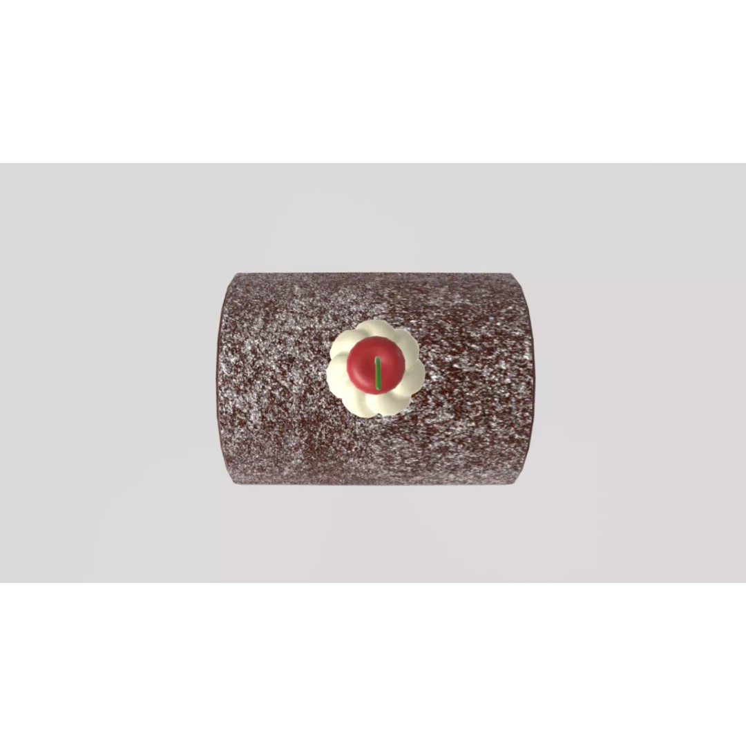 Stylized Swiss Roll 3D Model – Low Poly Dessert Asset, FBX - View 17