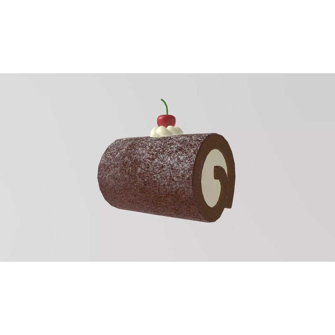 Stylized Swiss Roll 3D Model – Low Poly Dessert Asset, FBX - View 18