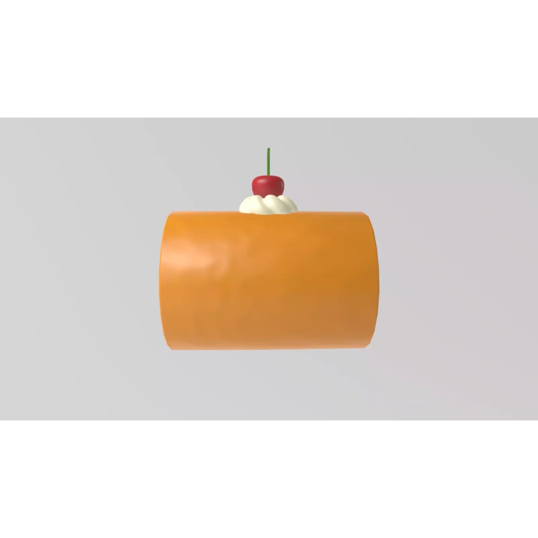 Stylized Swiss Roll 3D Model – Low Poly Dessert Asset, FBX - View 6