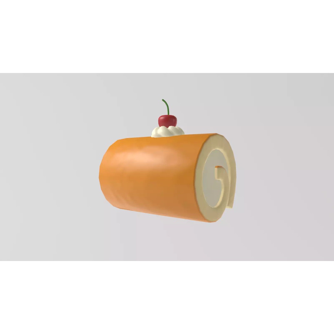Stylized Swiss Roll 3D Model – Low Poly Dessert Asset, FBX - View 7
