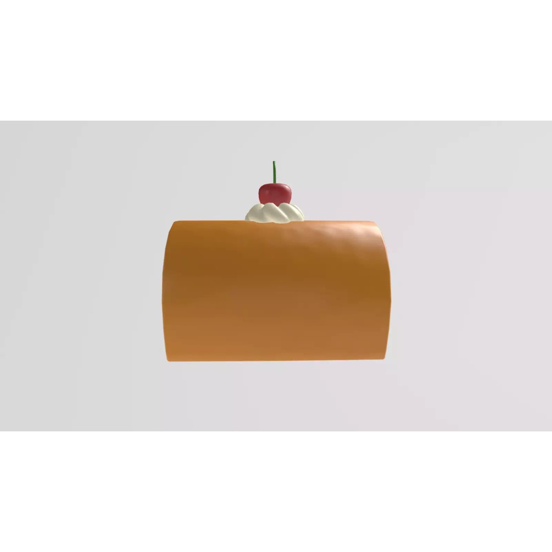 Stylized Swiss Roll 3D Model – Low Poly Dessert Asset, FBX - View 9